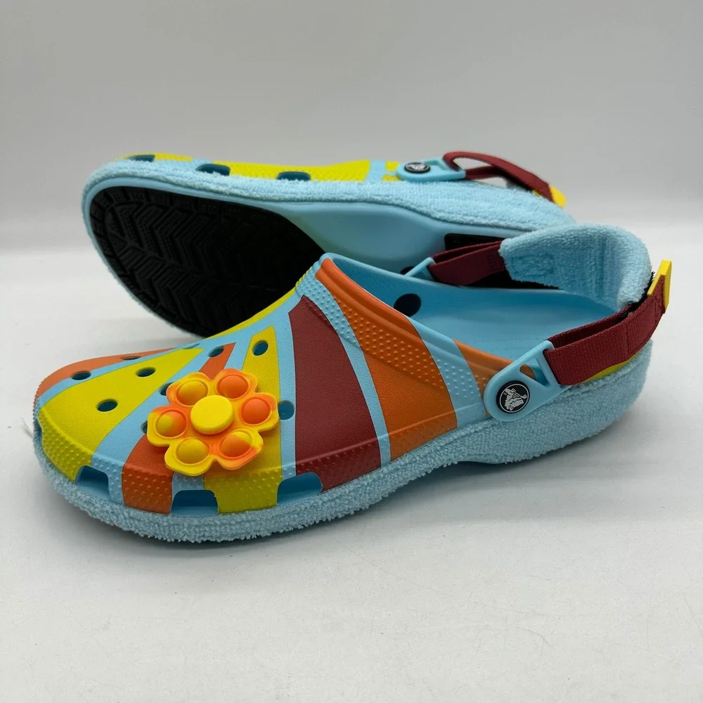 Crocs 208926-4LE Mens 12 Classic Adjustable Clog Zen Garden Terry‎ Cloth Shoes